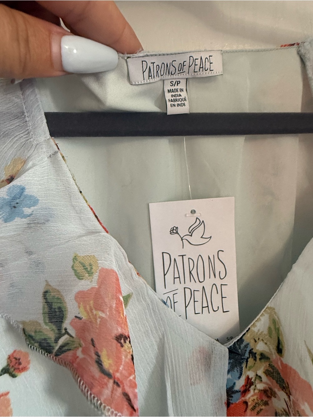 NWT PATRONS OF PEACE Floral Long sleeve Maxi Dress Romantic Boho Ethereal Fairy - Picture 5 of 9